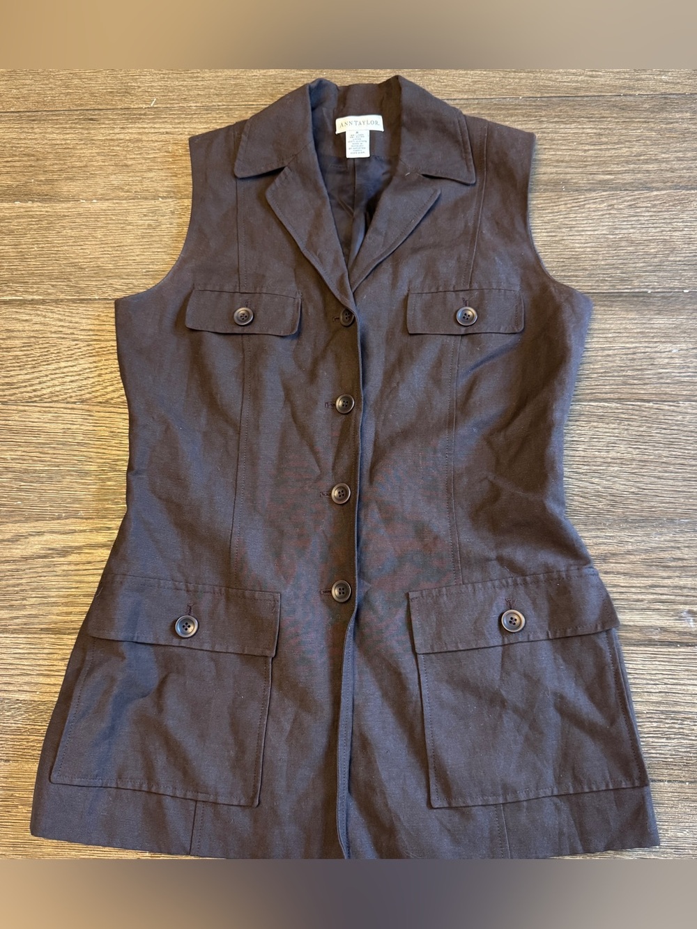 Vintage y2K Ann Taylor Longline Linen Blend Vest Top